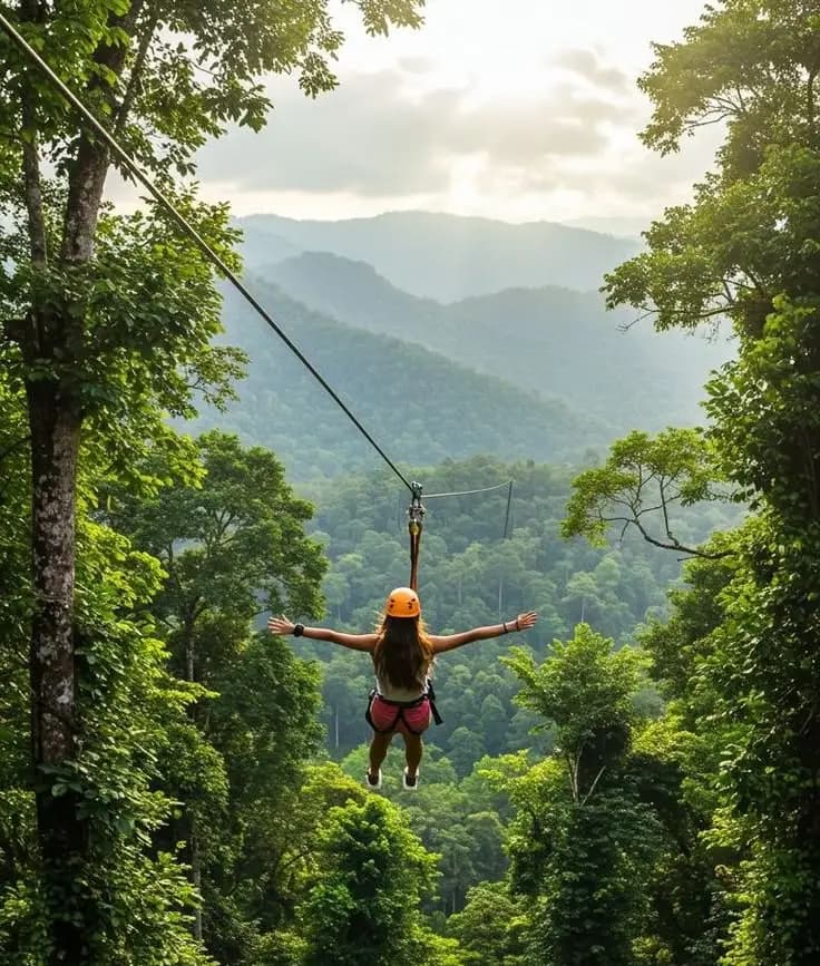 Zipline through the forest